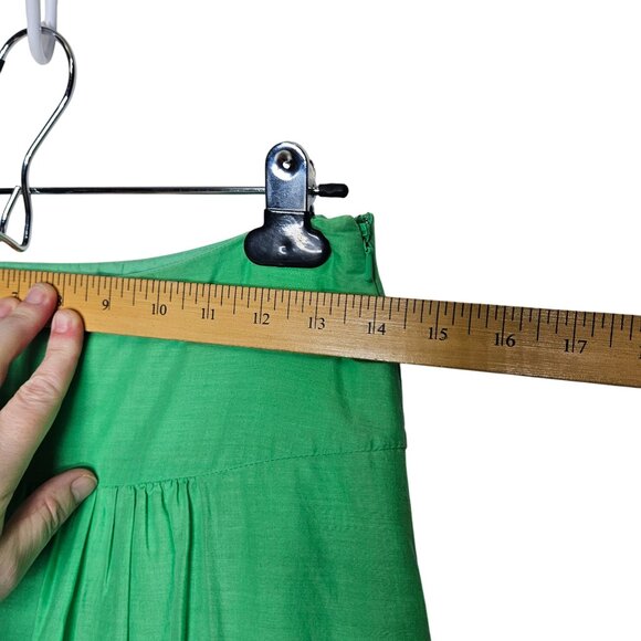 Harolds Green Floral Embroidered Cotton Skirt With Side Zipper Womens Size 4‎ - Picture 7 of 10